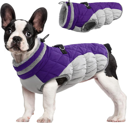 Waterproof Reflective Dog Coat with Fleece Lining