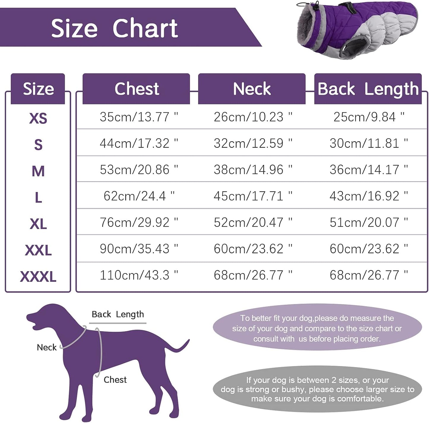 Waterproof Reflective Dog Coat with Fleece Lining