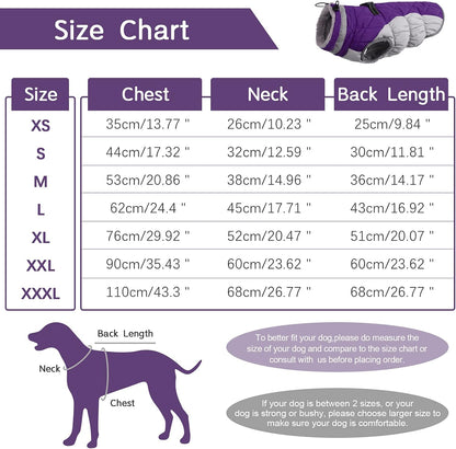 Waterproof Reflective Dog Coat with Fleece Lining