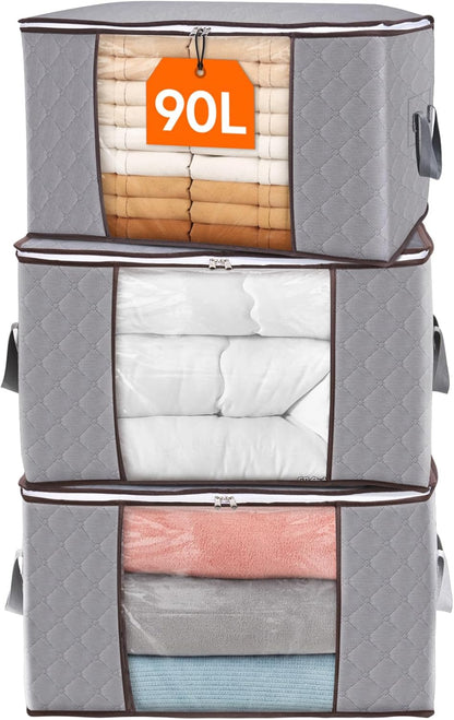 Collapsible Plastic Storage Bins with Lids and Window