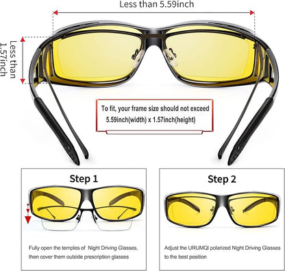 Polarized Night Drive Glasses - Anti Glare Safety Eyewear