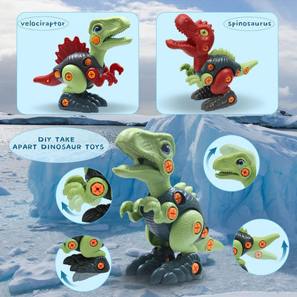 Colorful Dinosaur Building Toy Set
