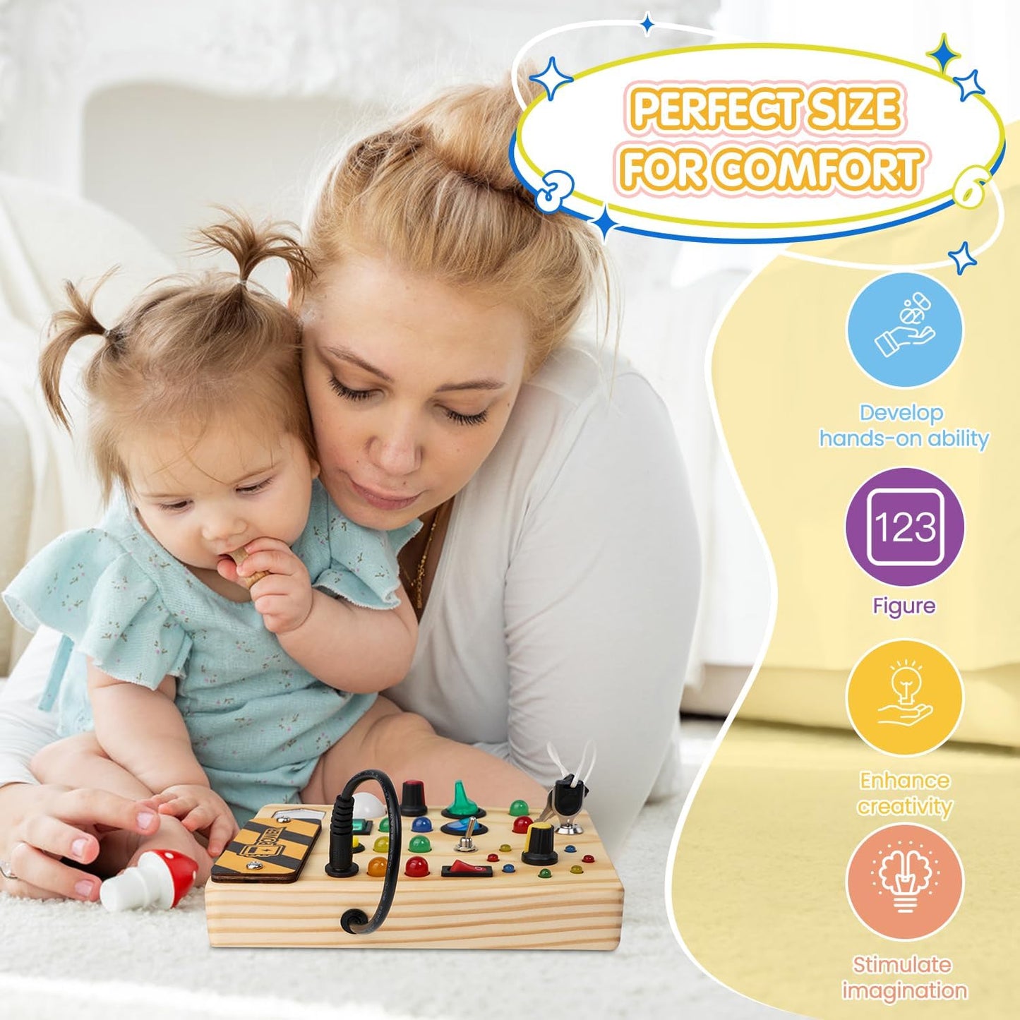 Colorful Kids Learning Pin Board with Fun Lights