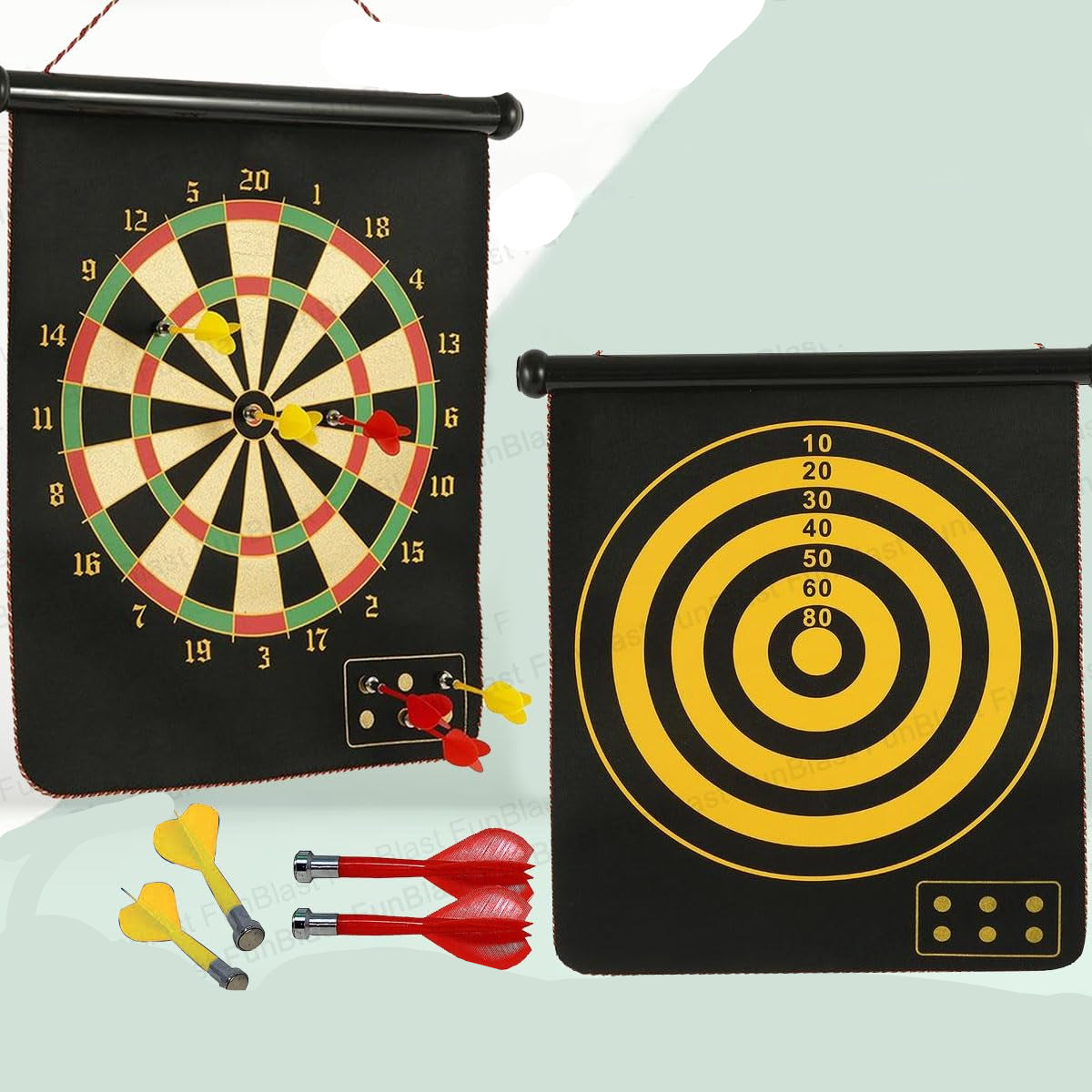 Kids Friendly Double Sided Magnetic Dartboard Set