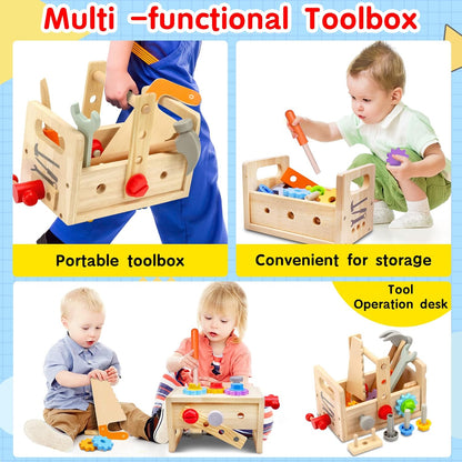 Kids Wooden Tool Kit Set Educational Toy