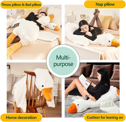 Big Fluffy Goose Stuffed Animal Toy