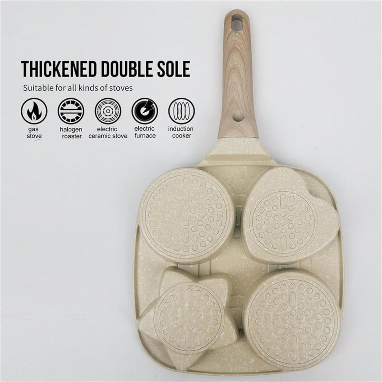 Fesara 4-Cup Easy Release Star Shaped Egg Pan