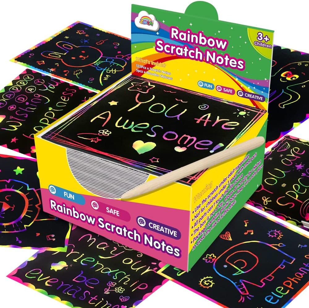 Colorful Scratch Off Mini Notebook Stickers - Fesara