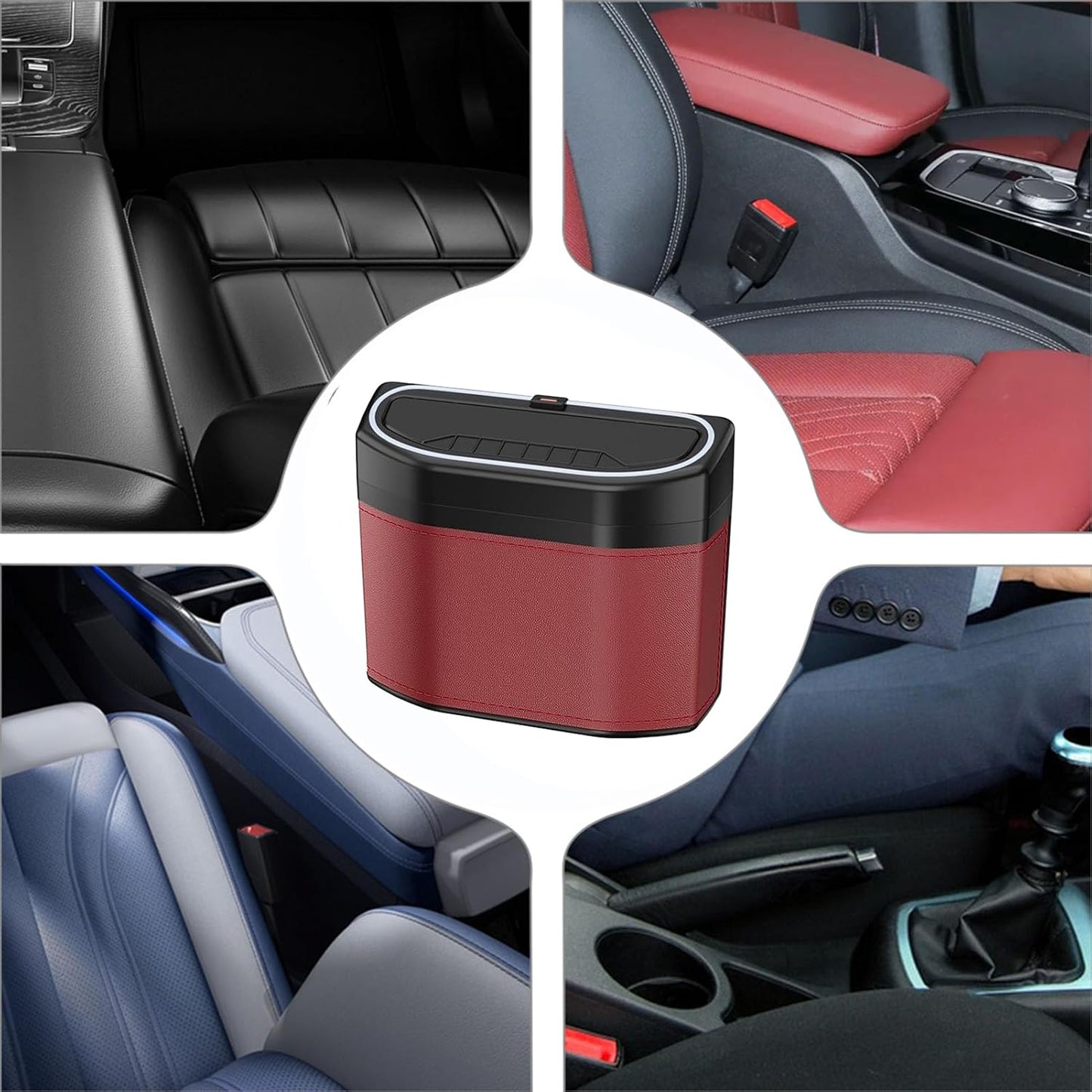 Odor-Free Car Waste Bin with LED Night Light