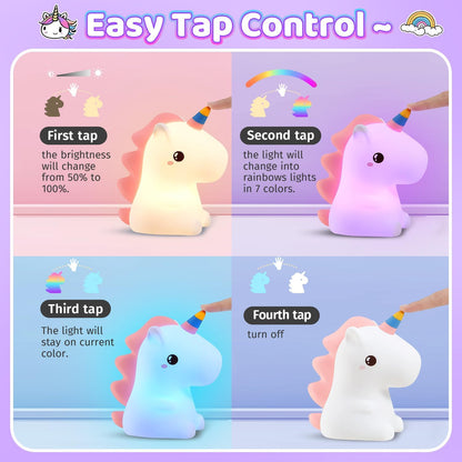 Colourful Kids Night Lamp – Rechargeable USB Bedside Light