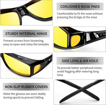 Polarized Night Drive Glasses - Anti Glare Safety Eyewear