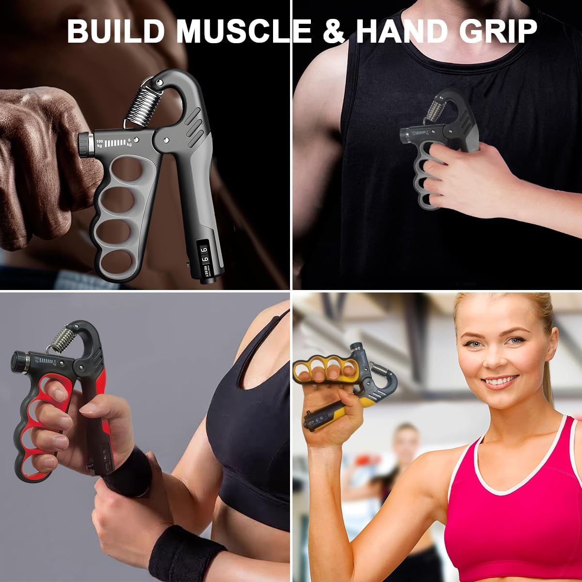 Compact Grip Strength Trainer with Rep Counter - Fesara