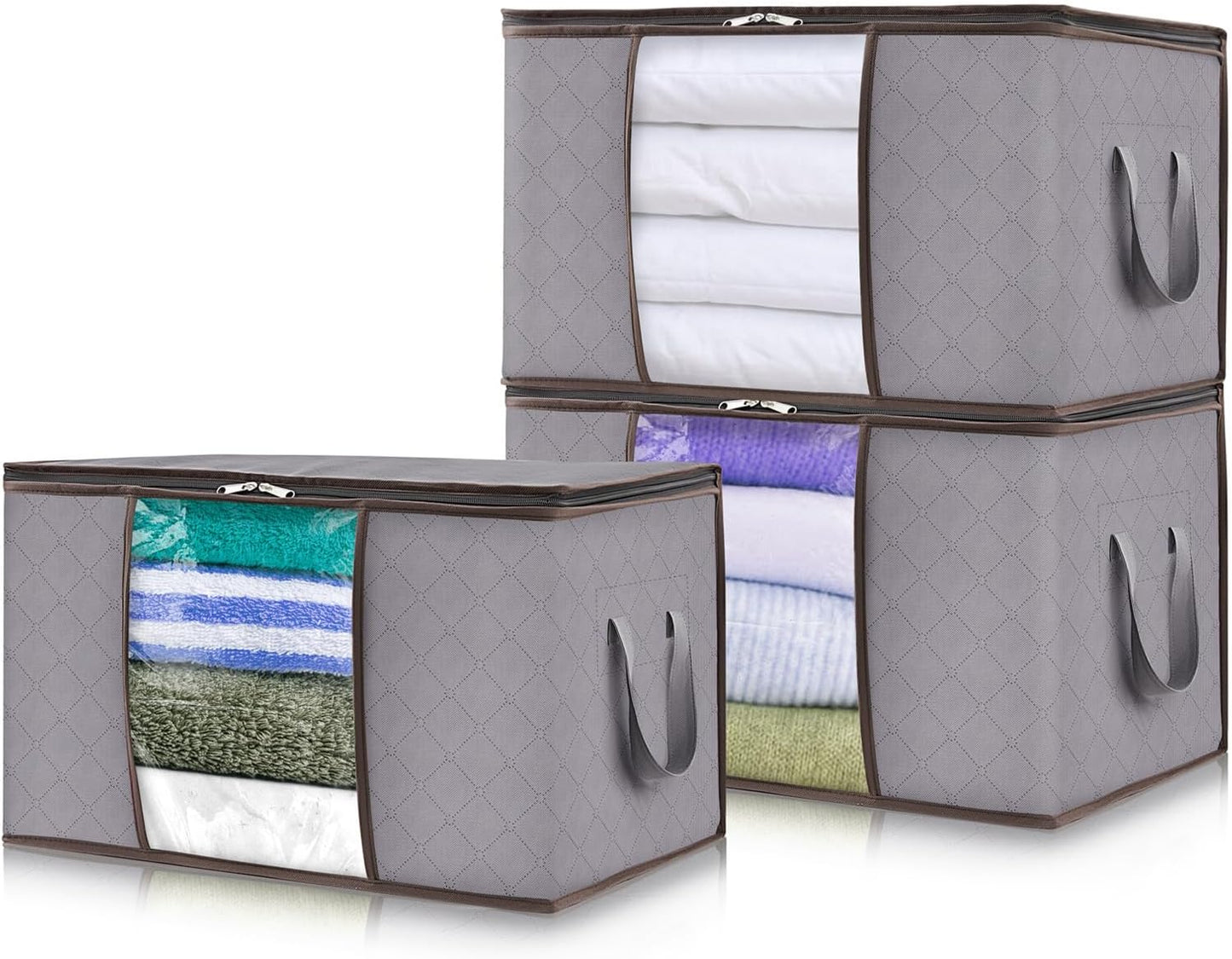 Collapsible Plastic Storage Bins with Lids and Window
