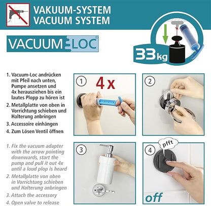 Easy Hang Vacuum Wall Hooks Duo - Strong Drill-Free Mounts