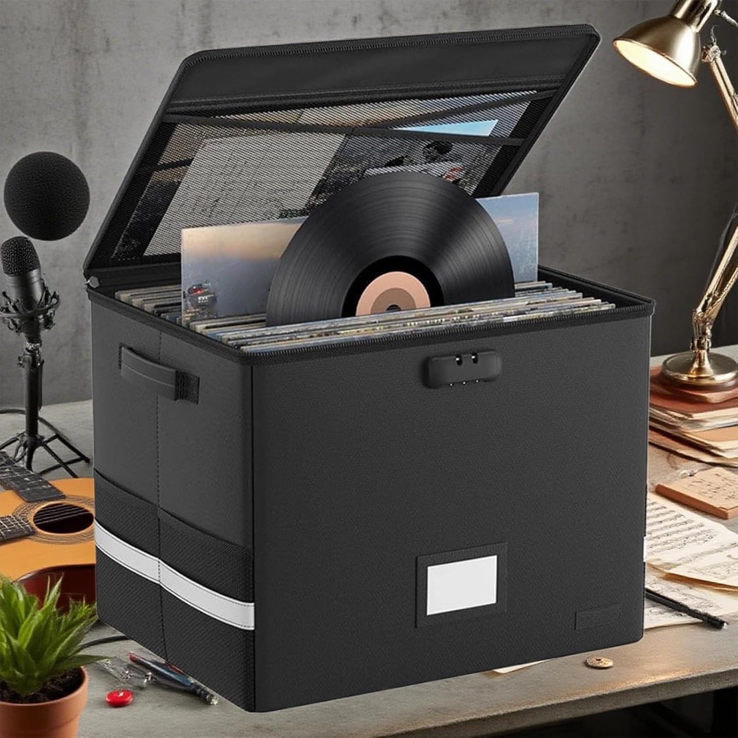 Durable Vinyl Record Storage Box - Waterproof Case