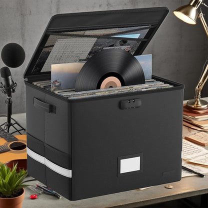 Durable Vinyl Record Storage Box - Waterproof Case