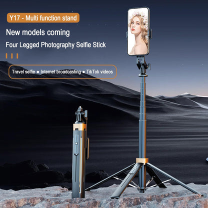 Portable 70 Collapsible Bluetooth Selfie Tripod Stand