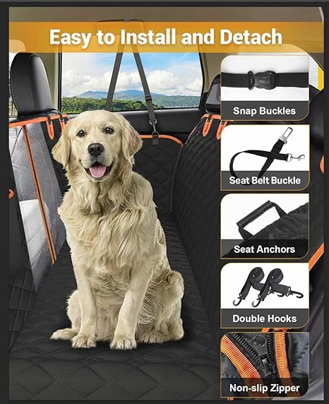 Durable Pet Car Seat Cover - Waterproof Scratch Resistant