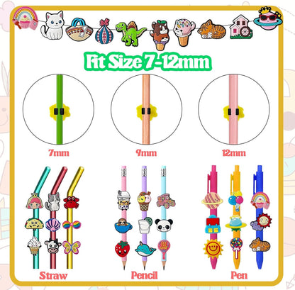 Colorful Pencil Topper Decorations 100 Pack