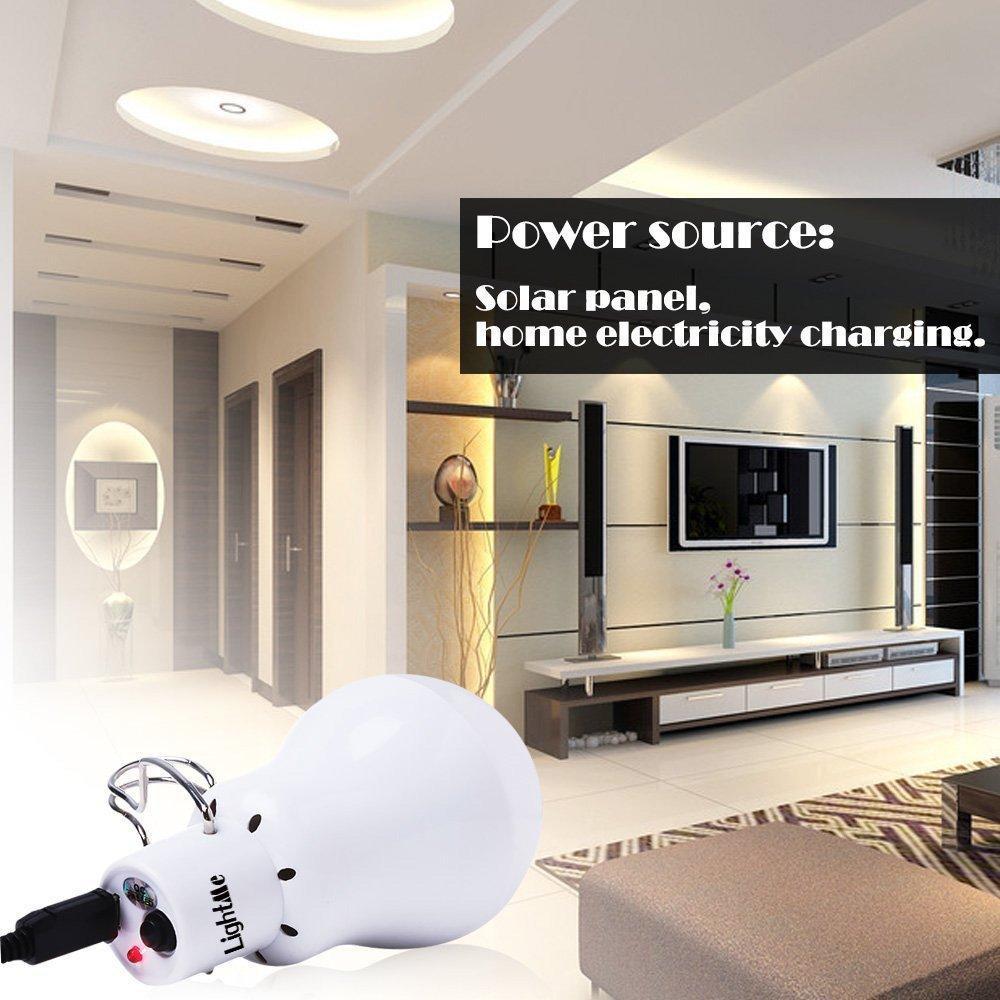 Solar Powered LED Light Bulb for Home and Garden