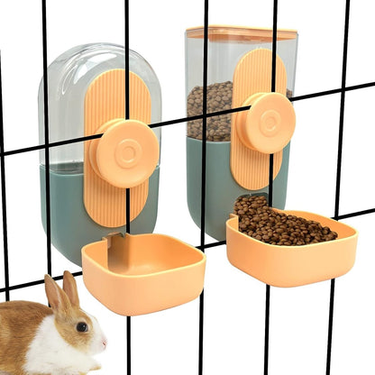Easy Clean Rabbit Feeder and Water Dispenser Set
