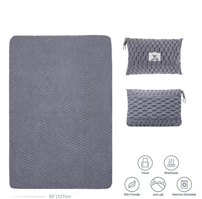 Portable Travel Blanket with Pillow Case and Bag