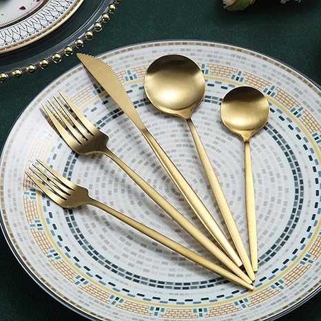 Premium Steel Cutlery Set in Chic Colors