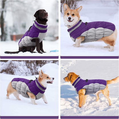 Waterproof Reflective Dog Coat with Fleece Lining