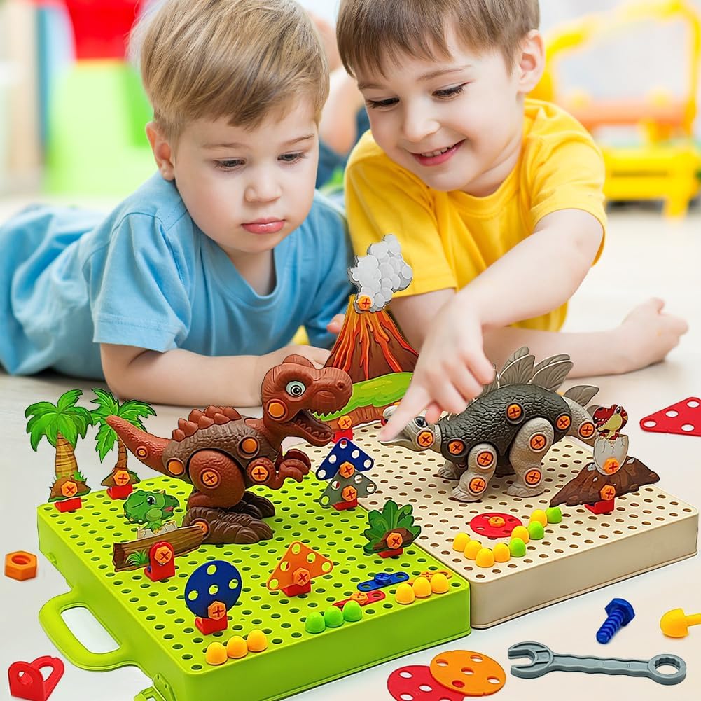 Colorful Dinosaur Building Toy Set