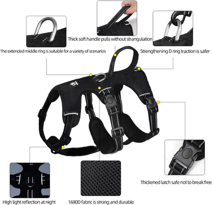 SafeWalk Adjustable Dog Vest – No Pull Reflective Harness