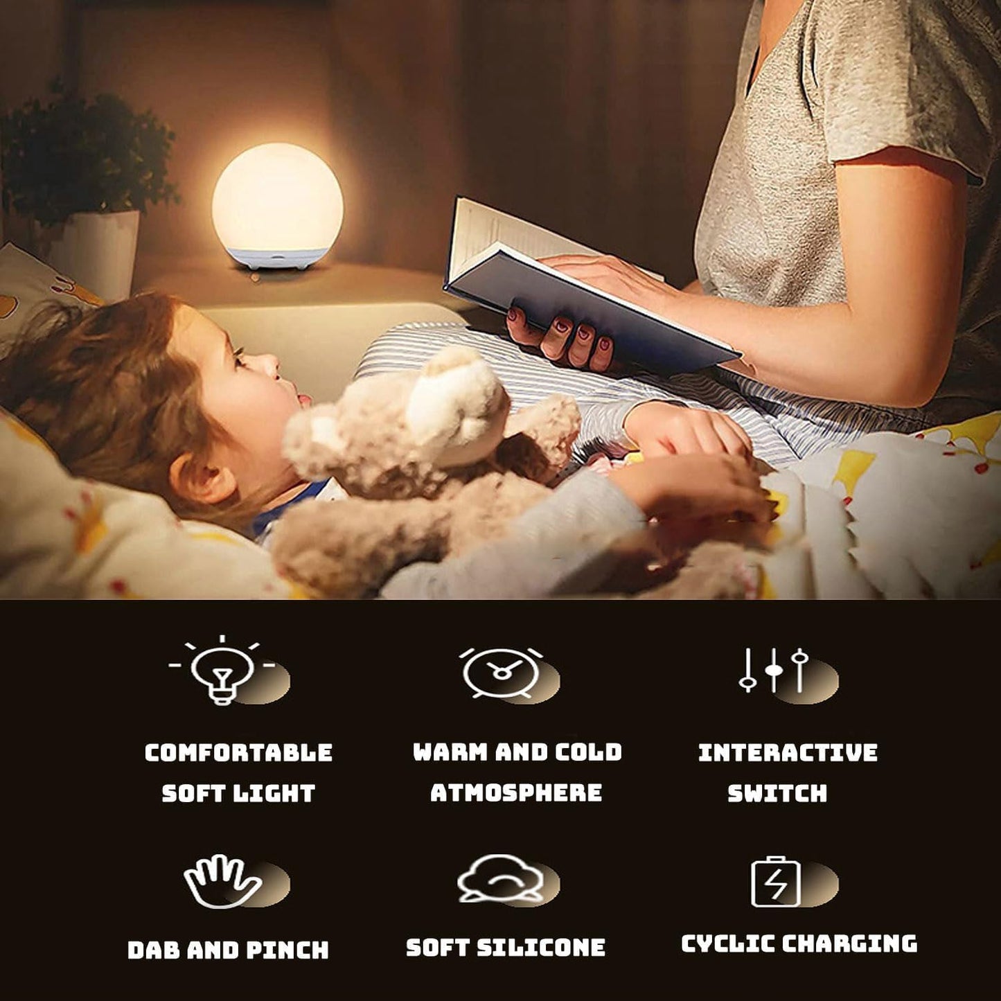 Gentle Nursing Night Lamp | Soft Silicone Baby Nightlight