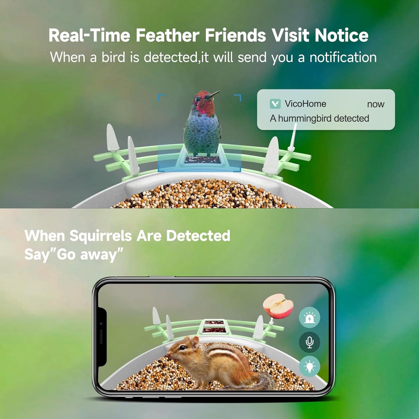 Intelligent Bird Feeder Cam with Night Vision & Motion Detection