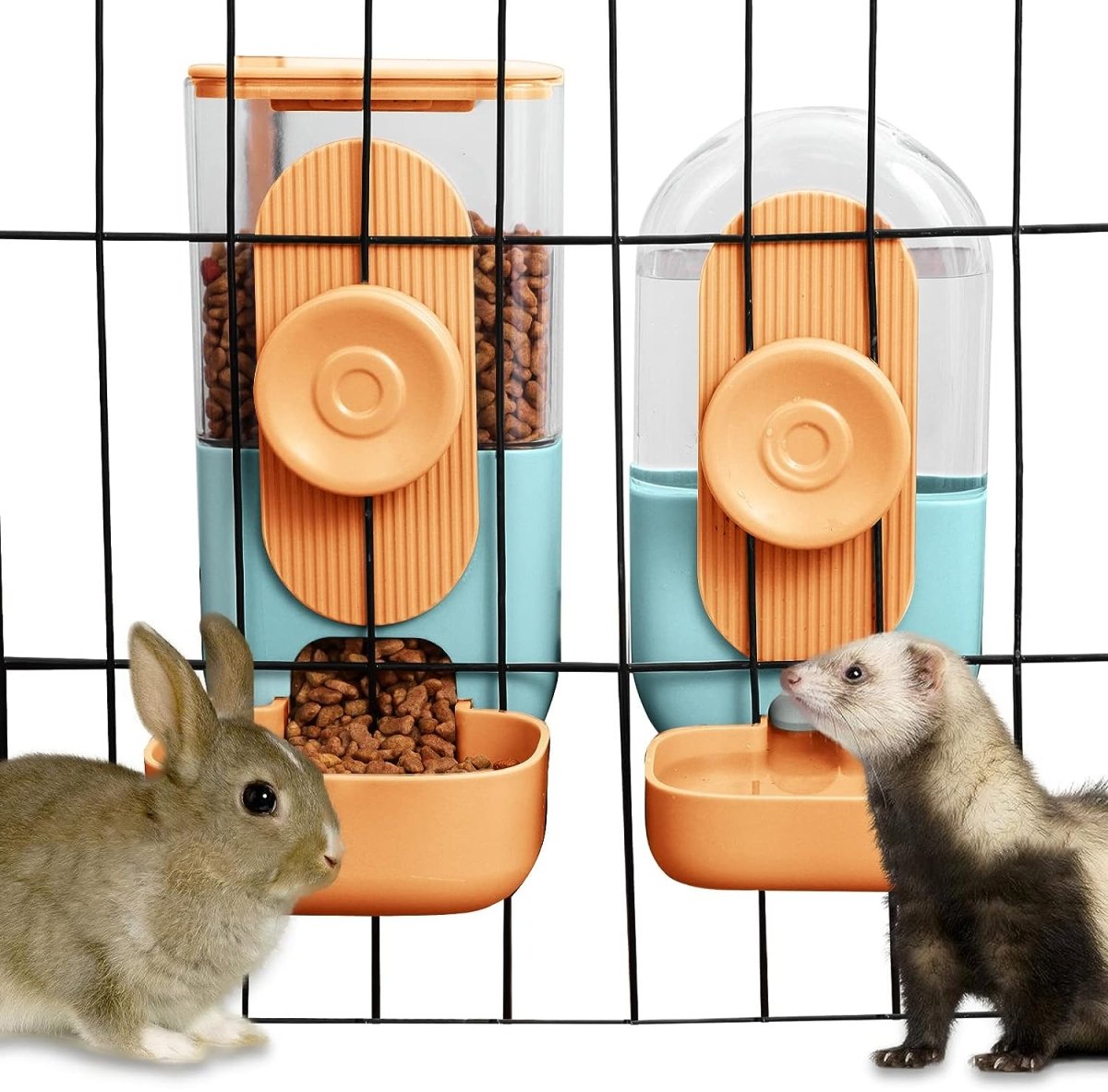 Easy Clean Rabbit Feeder and Water Dispenser Set