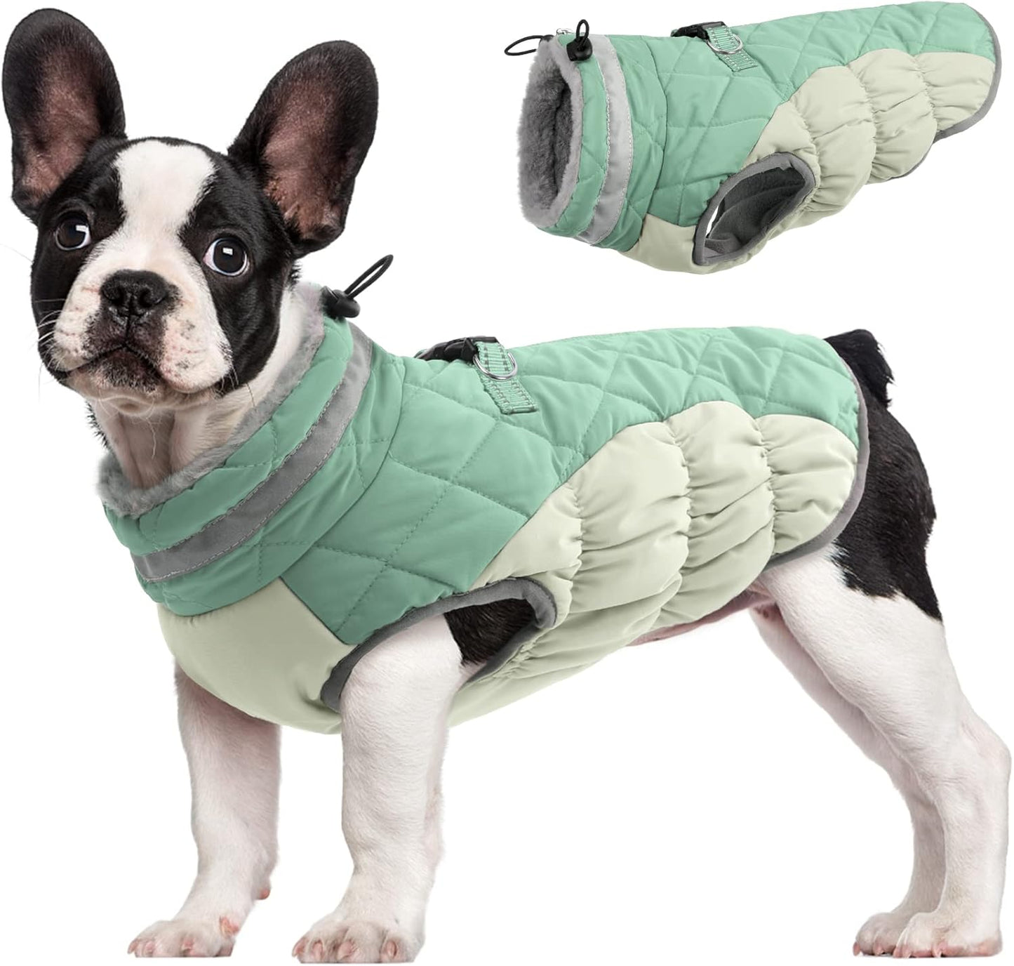 Waterproof Reflective Dog Coat with Fleece Lining