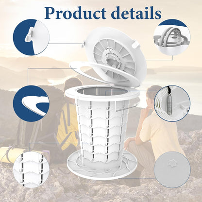 Compact Portable Camping Toilet with Adjustable Seat