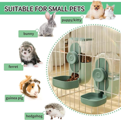 Easy Clean Rabbit Feeder and Water Dispenser Set