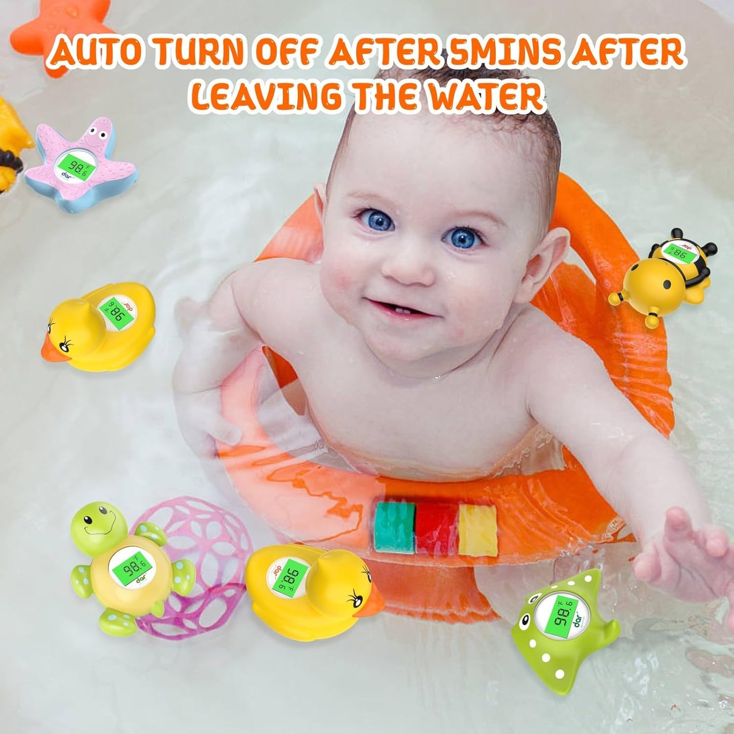 AquaVeilig Baby Bath Thermometer - Accurate Digital Water Temp Gauge