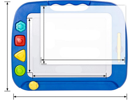 Magnetix Large Magnetic Drawing Board with Colors & Stamps