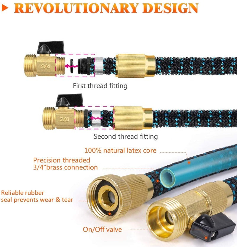 Flexible Water Hose with Brass Fittings