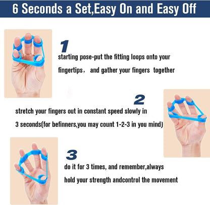 Compact 6pc Finger Exerciser Grip Strengthener Set