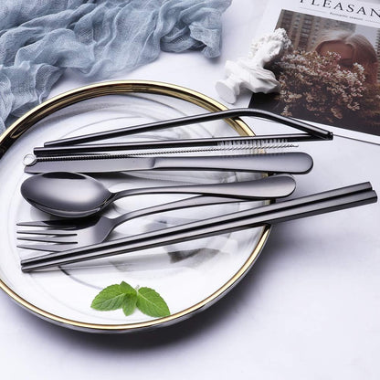 Portable 4-Piece Stainless Steel Travel Cutlery Set