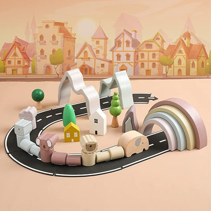 Colorful Wooden Animal Stacking Blocks