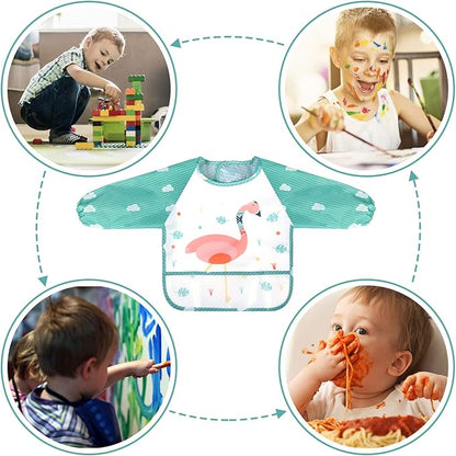 Protective Baby Long Sleeve Waterproof Bib Apron