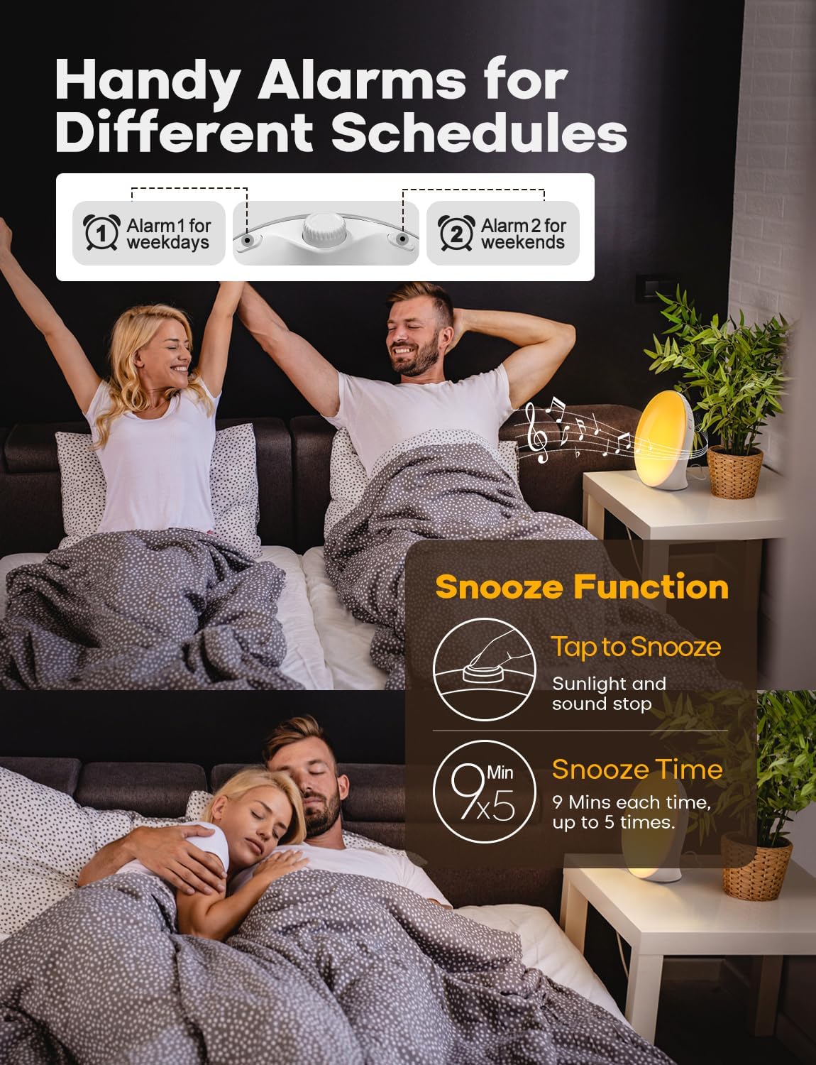 Wake Up Light Alarm Clock with Sunrise Simulation