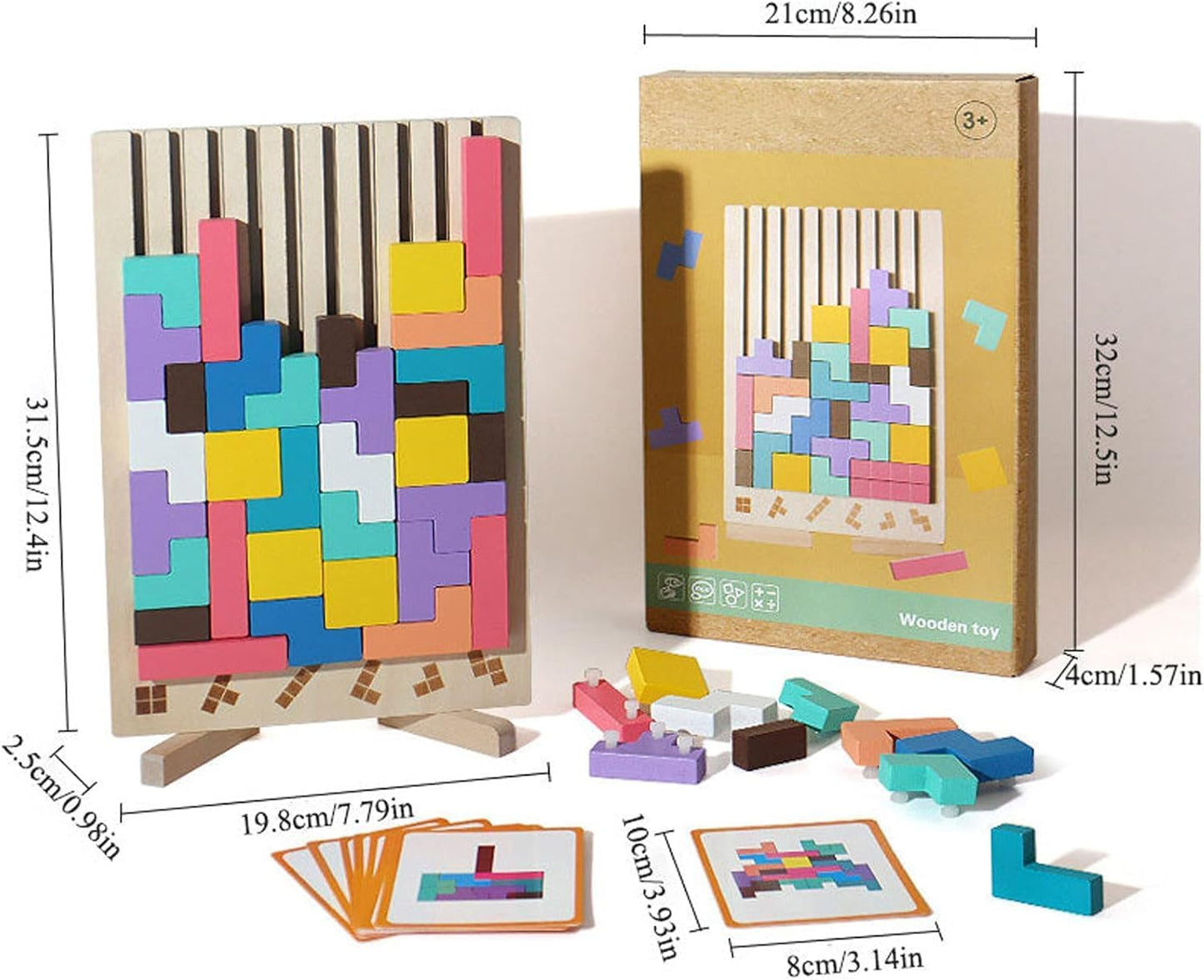 Natural Wooden Construction Blocks Set