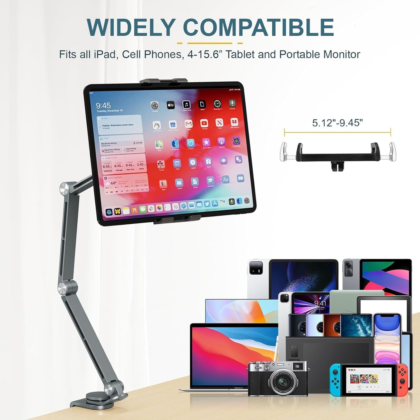 Portable Folding Tablet Holder with 360 Rotation