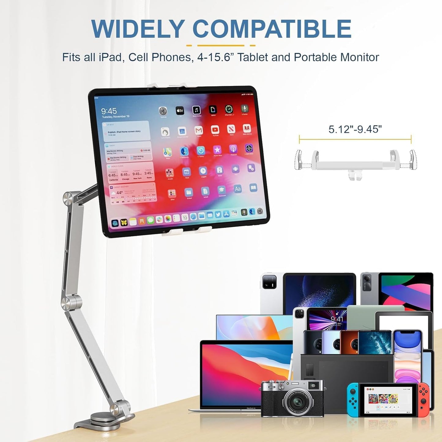 Portable Folding Tablet Holder with 360 Rotation