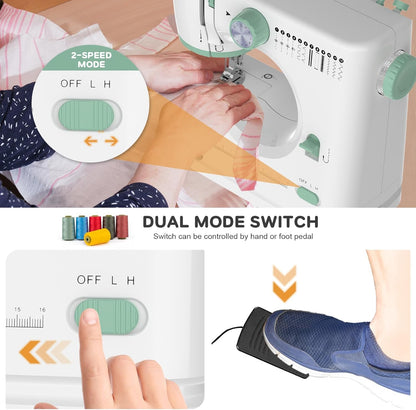 Compact Sewing Machine with 12 Stitches & Free Arm