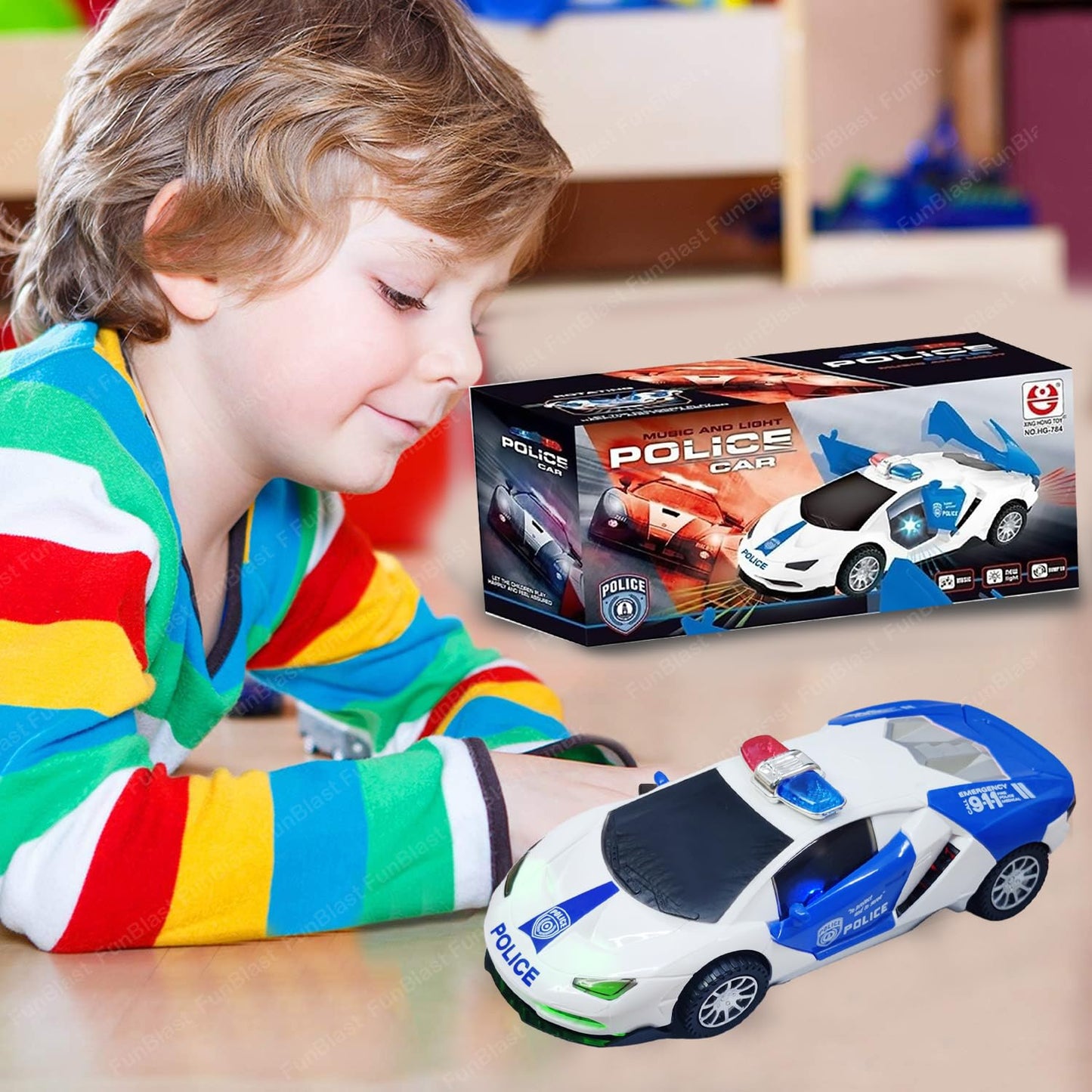 Fun Kids Police Car Toy with Lights and Sounds