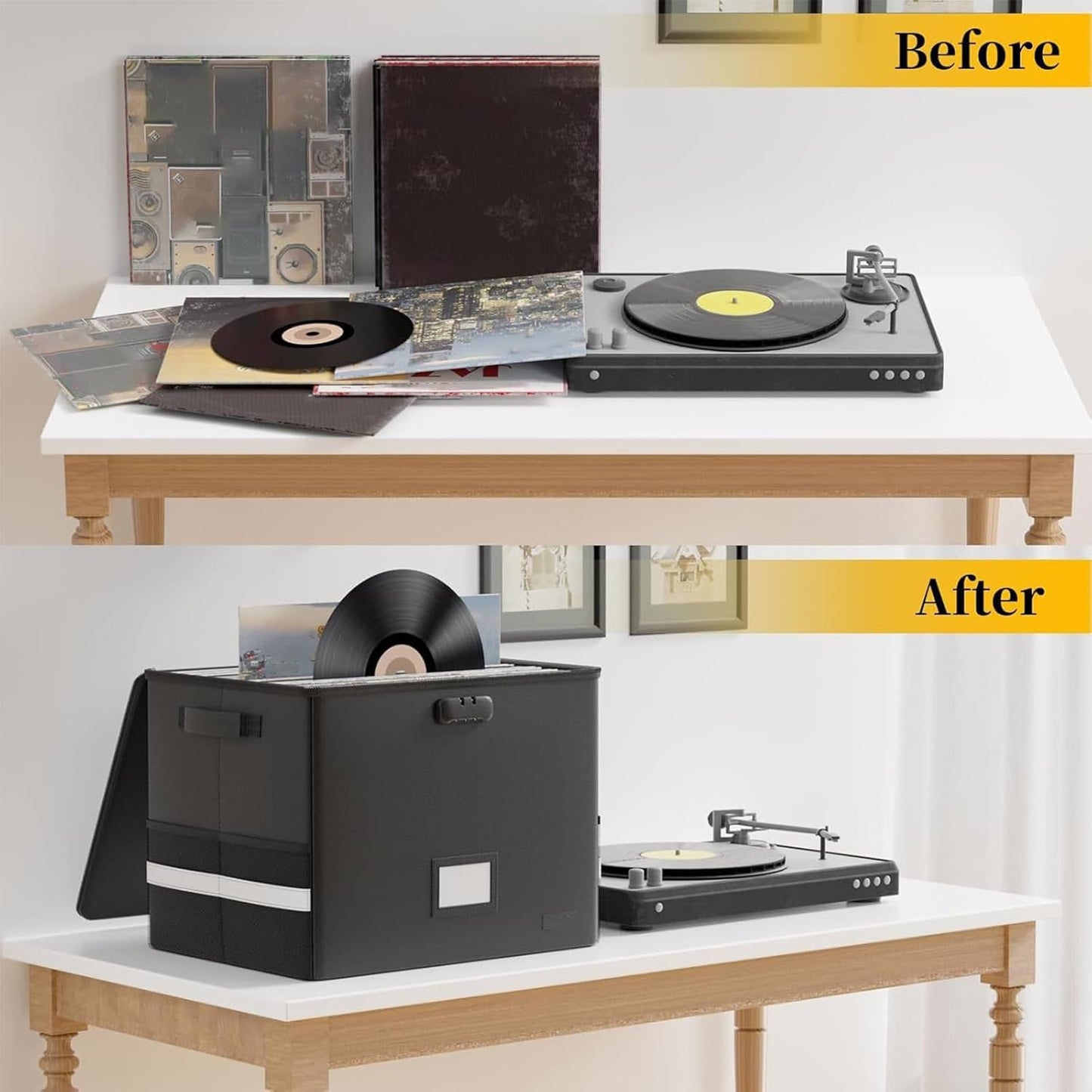 Durable Vinyl Record Storage Box - Waterproof Case